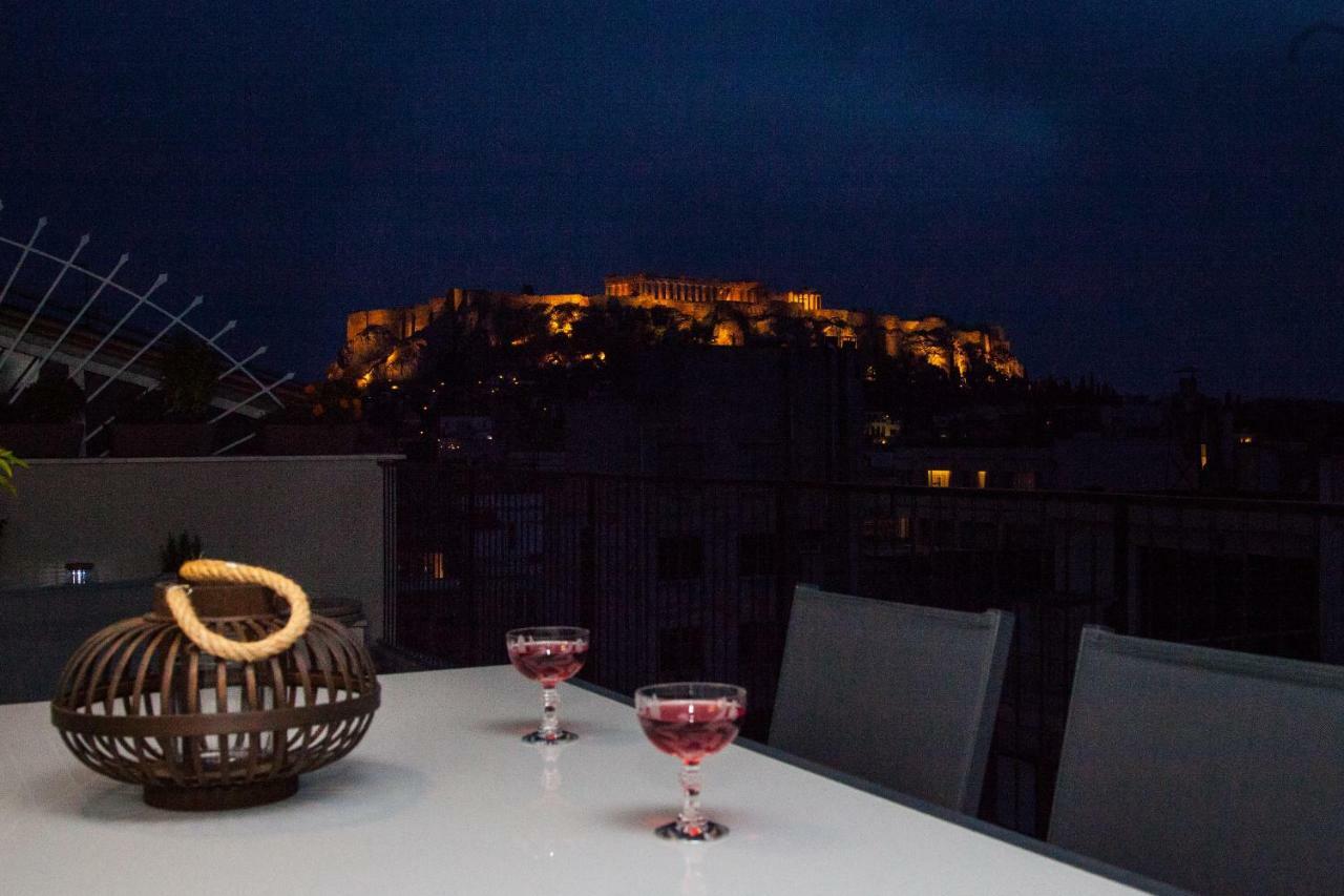 Ferienwohnung Cozy Penthouse With Stunning View To Acropolis! Athen Exterior foto